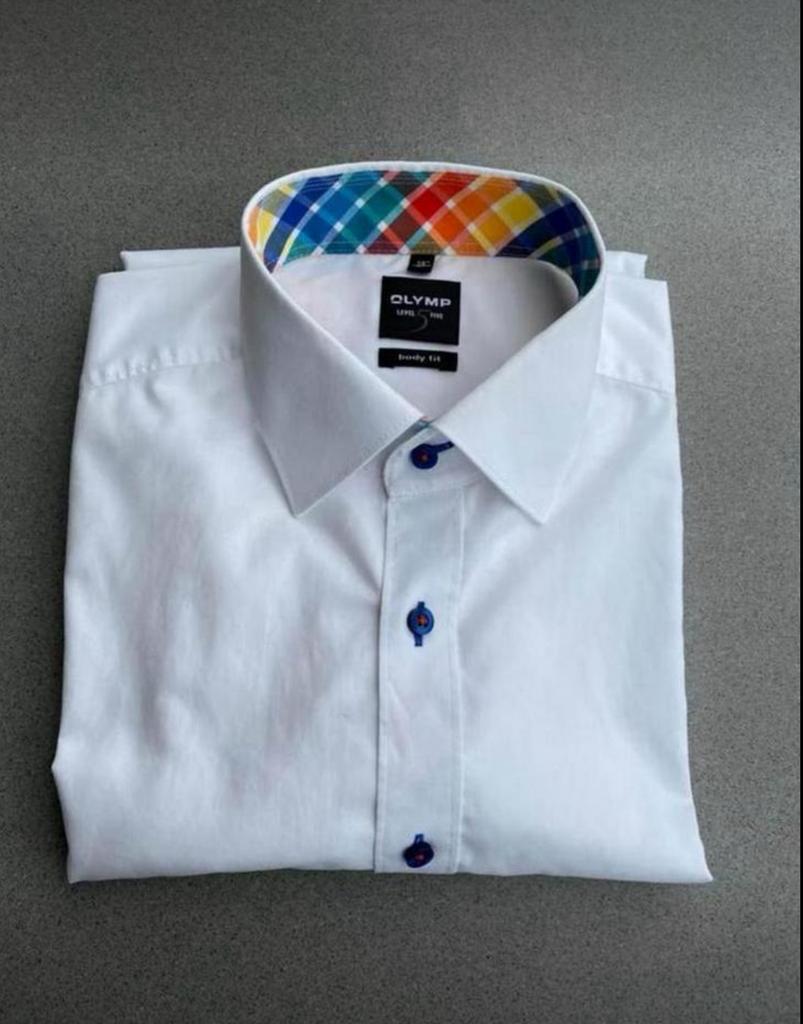 Herenhemd van Olymp body fit, level 5, col 41 lange mouwen, Kleding | Heren, Wit, Ophalen of Verzenden, Zo goed als nieuw, Halswijdte 41/42 (L)