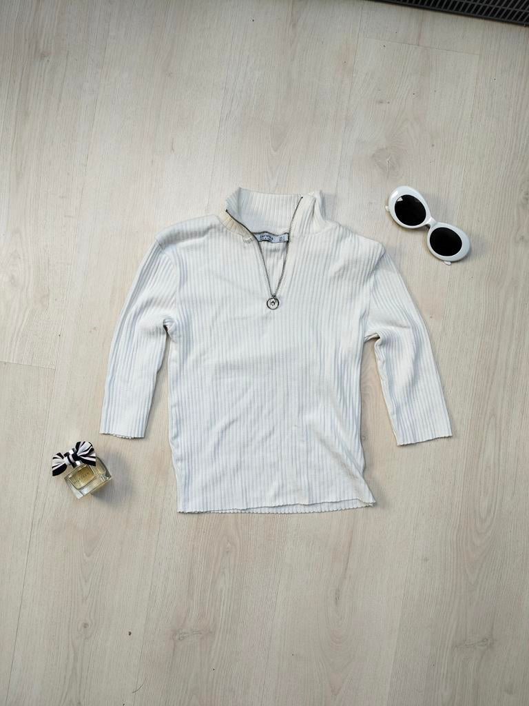 Top blanc (petit), Bershka, Enlèvement ou Envoi, Taille 36 (S), Blanc