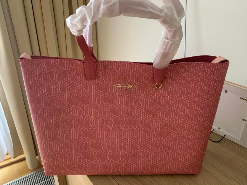 Sac à main Tote bag iconic Tommy Hilfiger rose corail, Enlèvement, Neuf, Rose, Sac à main