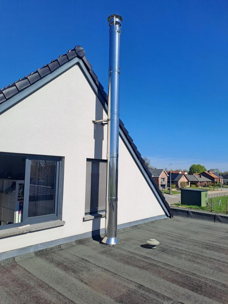 Kachel buis, Ophalen, Inox, 4 tot 6 meter, Zo goed als nieuw