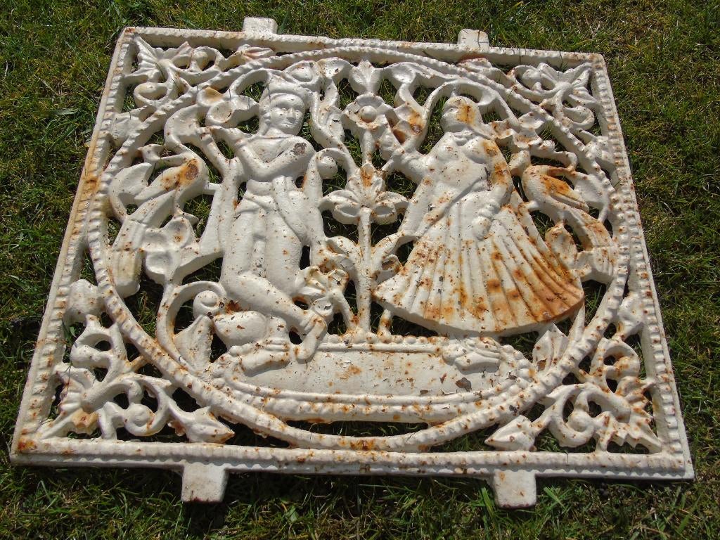 plaque murale en fonte blanc rouillé, Jardin & Terrasse, Enlèvement ou Envoi, Neuf