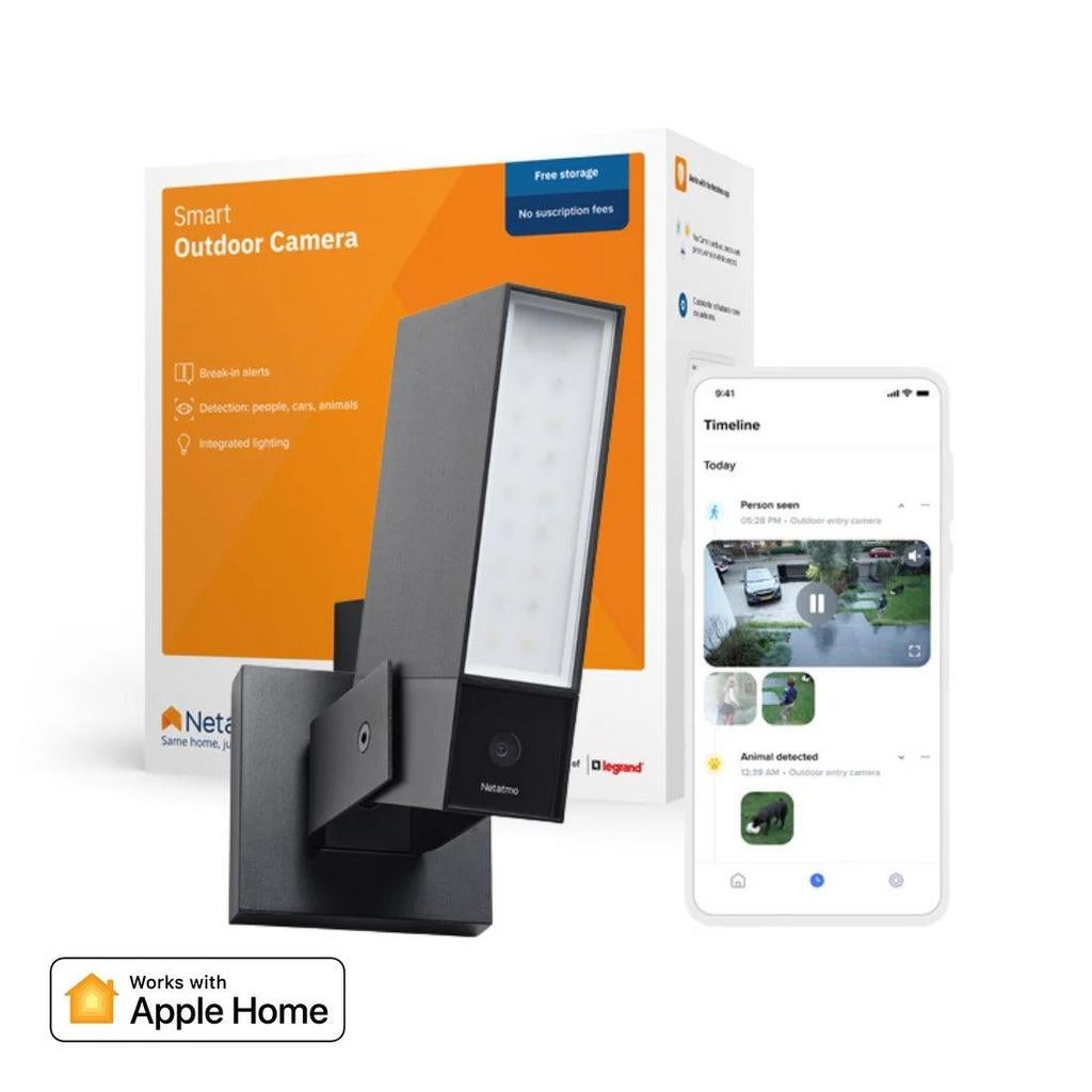 Netatmo Smart outdoor camera met floodlight, Ophalen of Verzenden, Gebruikt, Buitencamera