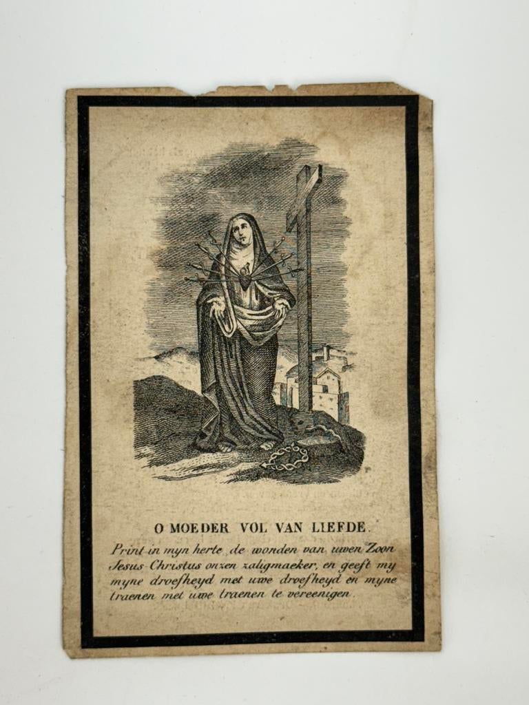 Doodsprentje 1841-1865 jeune fille, Collections, Enlèvement, Carte de condoléances