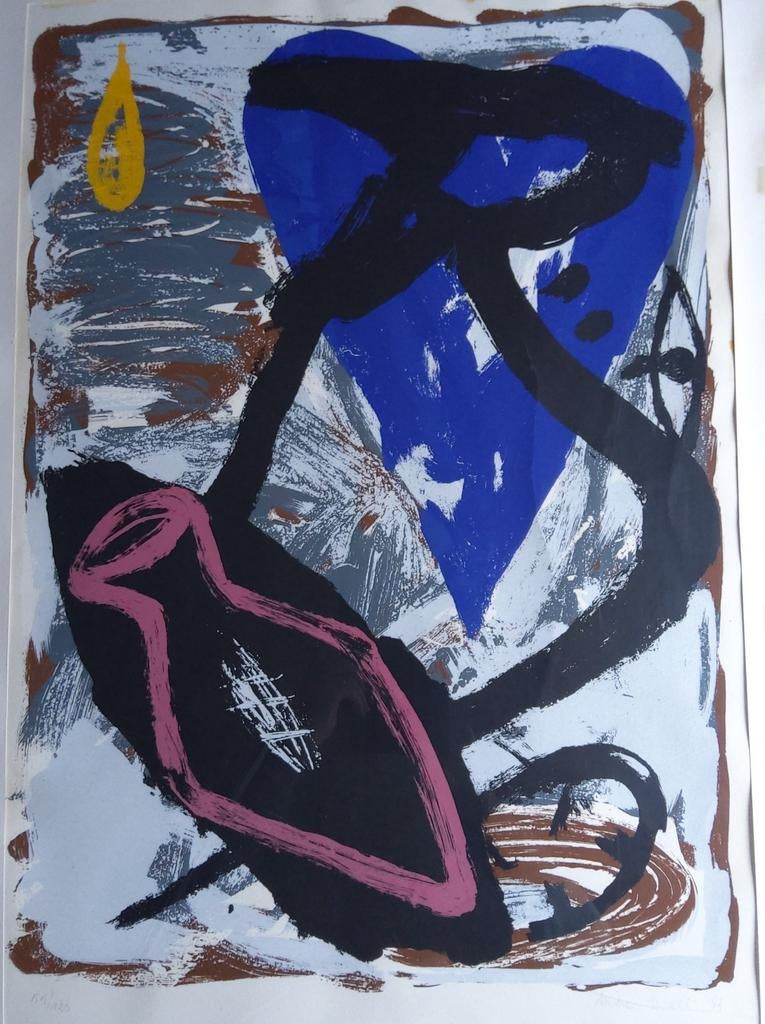 Marc Maet. Zeefdruk 55/120. Abstracte Compositie 1983, Antiek en Kunst, Kunst | Litho's en Zeefdrukken, Ophalen