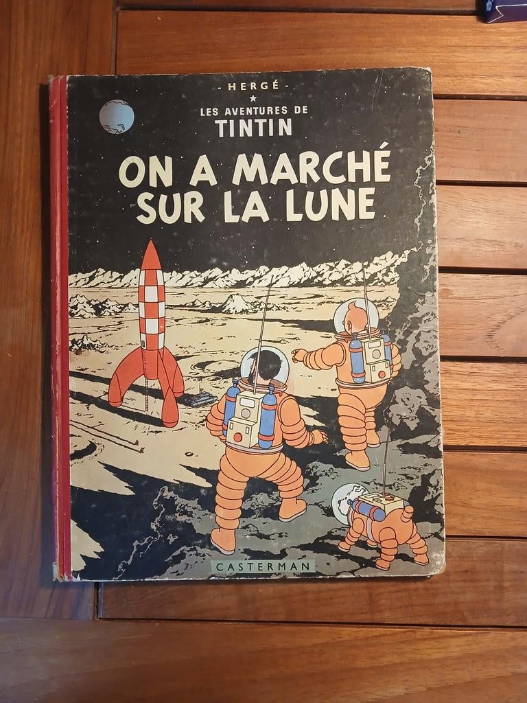 BD Kuifje We wandelden op de maan E.O uit 1954, Boeken, Gelezen, Eén stripboek, Ophalen of Verzenden, HERGE