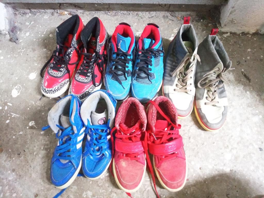 Lot de 5 chaussures - vente totale - moschino, adidas, nike, Enlèvement ou Envoi, Autres couleurs, Nike, Porté