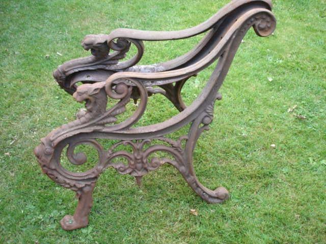 gietijzeren bankpoten met meerdere latten, leeuwenkop!, Ophalen, Nieuw