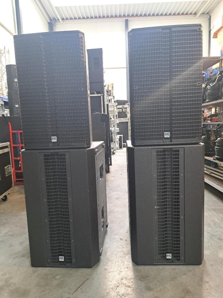 Kit complet HK Linear 5, 2 x Sub, 2 x Top + les housses, Enlèvement, Utilisé