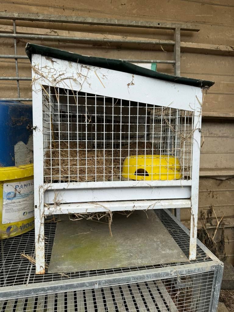 Konijnenhokken op rooster, Ophalen, Gebruikt, Kooi, Fret