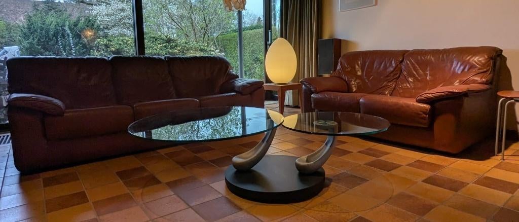 Gratis lederen salon (3zit en 2zit), Huis en Inrichting, Ophalen, Gebruikt, Leer