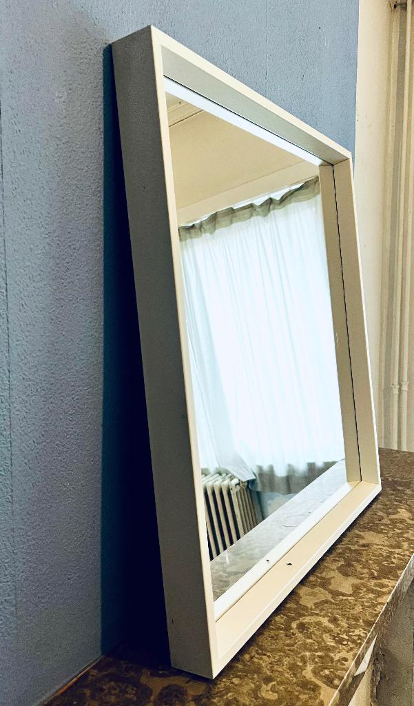 Miroir - IKEA NISSEDAL - blanc - 65/65 cm, Moins de 100 cm, Enlèvement, 50 à 75 cm, Carré