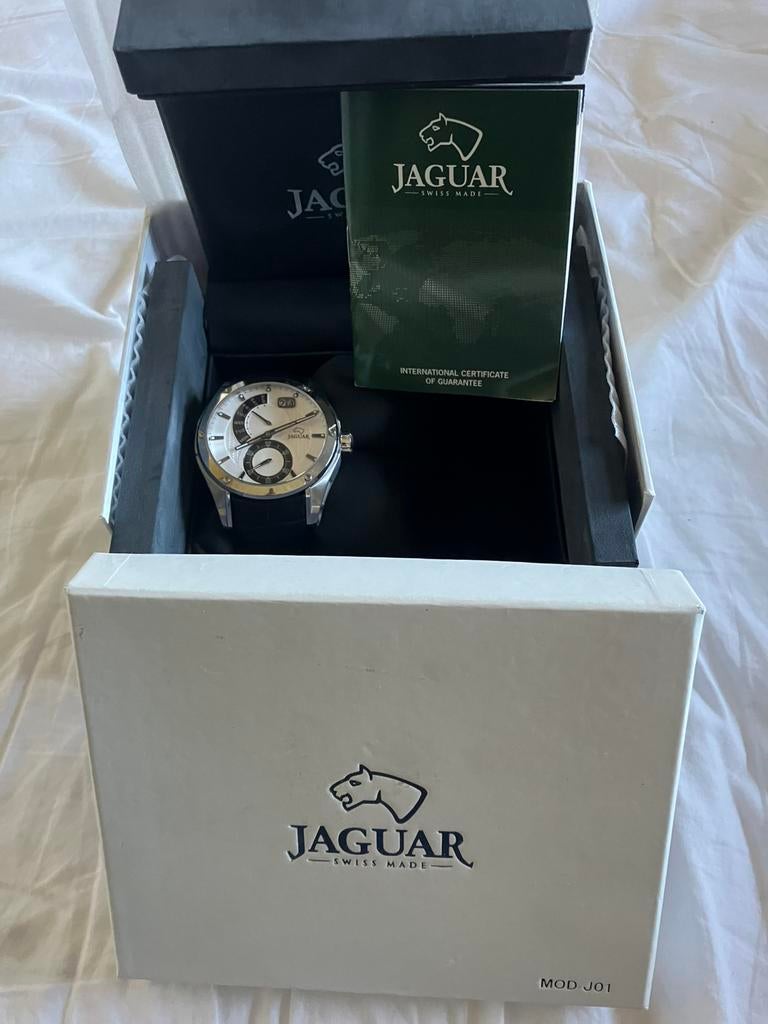 Horloge Jaguar nieuw, Autres marques, Cuir, Enlèvement, Argent