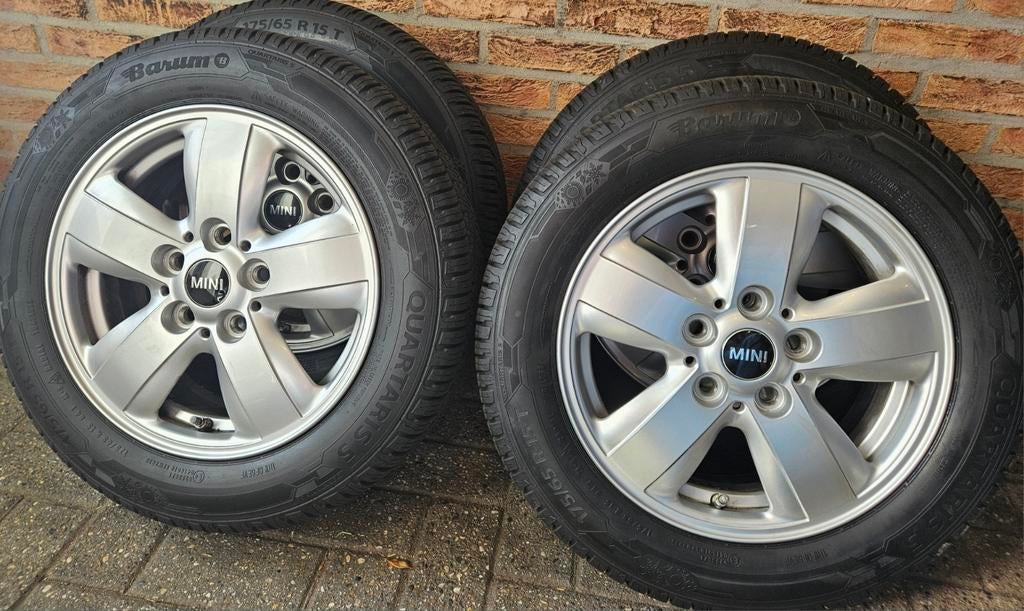 15" MINI Cooper Allseasonset 5x112 7-8mm TPMS als nieuw!, Ophalen, Mini