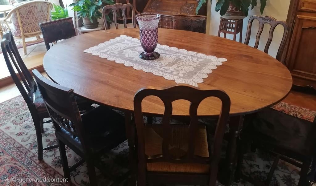 Grote ovale tafel voor 8 personen, Ophalen