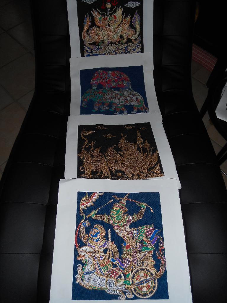 Peinture thaïlandaise, type de batik, Antiquités & Art, Enlèvement ou Envoi