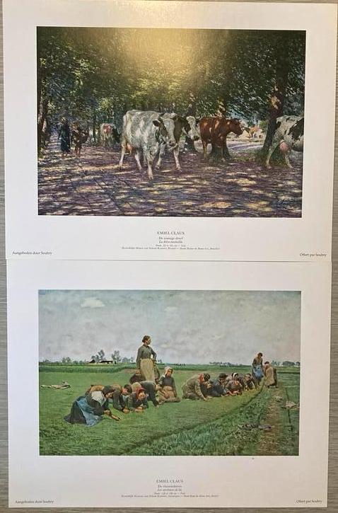 2 Soubry prenten Emile Claus, Boeken, Ophalen of Verzenden