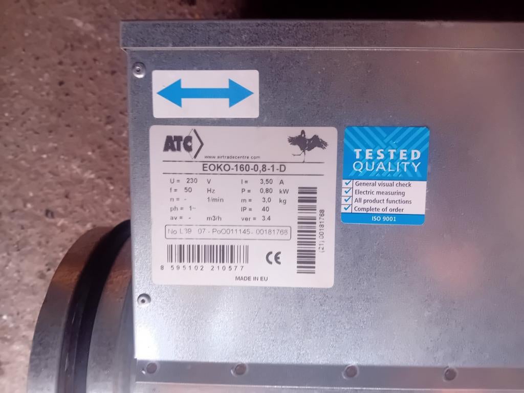 Eoko 160 0,8 1 d chauffage atelier industriel, Bricolage & Construction, Enlèvement, Comme neuf