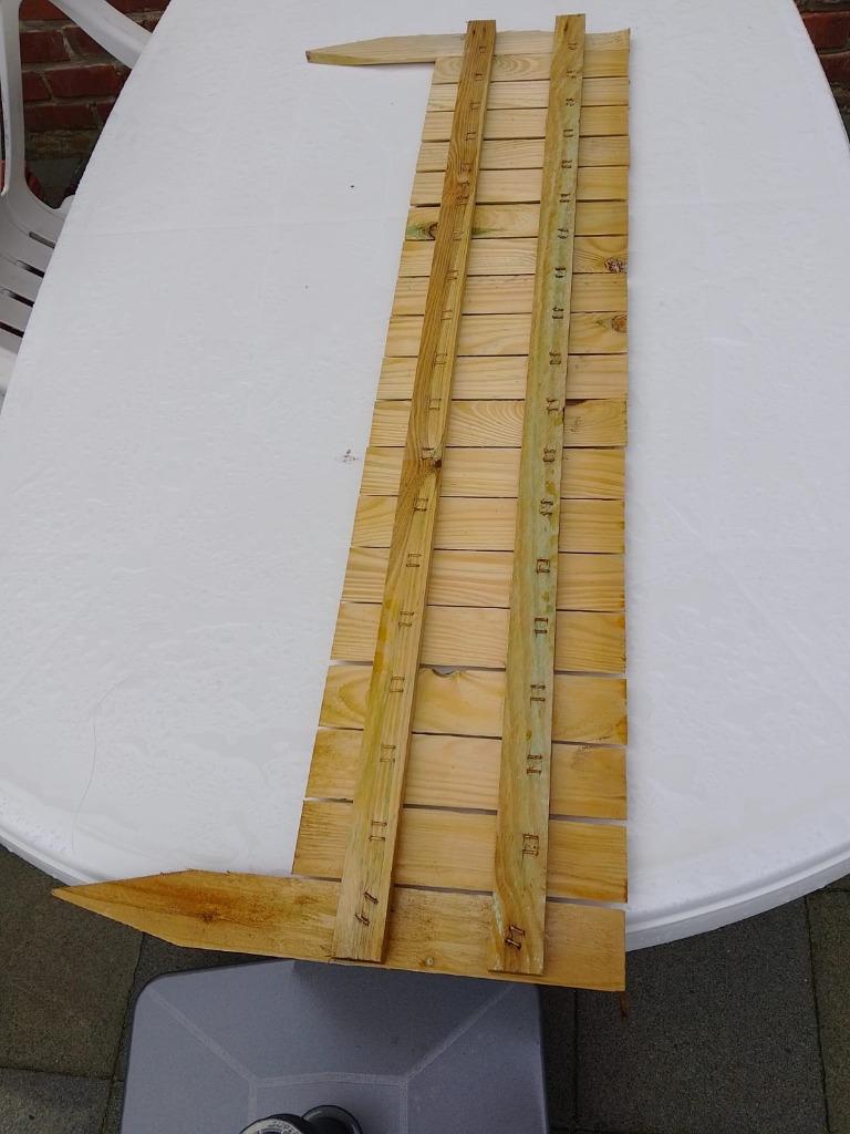 NEUVES - 8 Bordures de jardin en bois traité, Bordure, Moins de 100 cm, Enlèvement, Bois