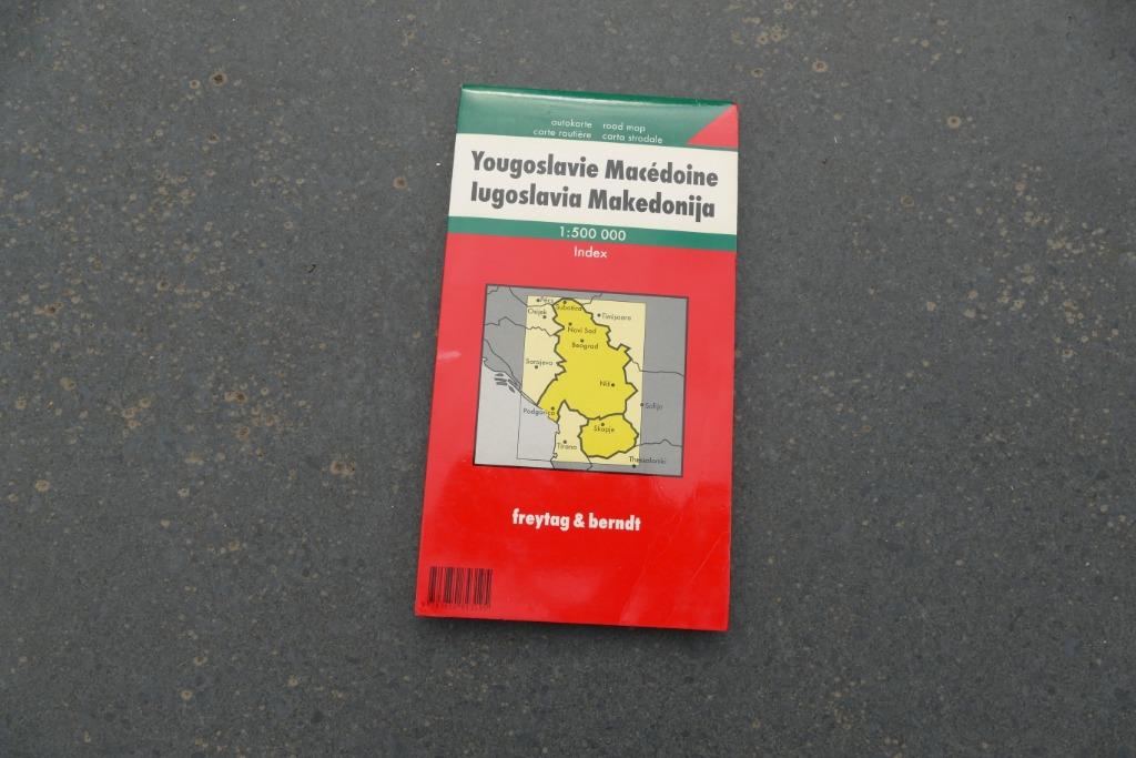 Wegenkaart Landkaart Macedonië Joegoslavië, Enlèvement ou Envoi, Utilisé, Europe autre, Carte géographique