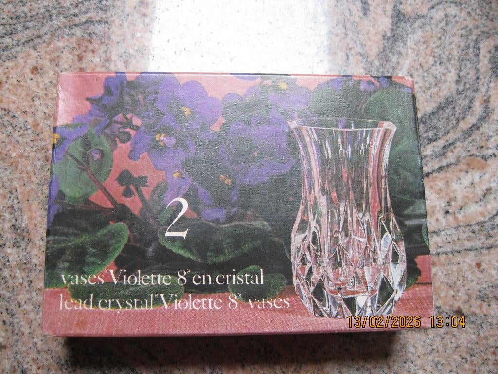 Vazen Violette 8 in kristal Cristal d' Arques, Ophalen of Verzenden, Nieuw, Kristal, Glas of Glazen