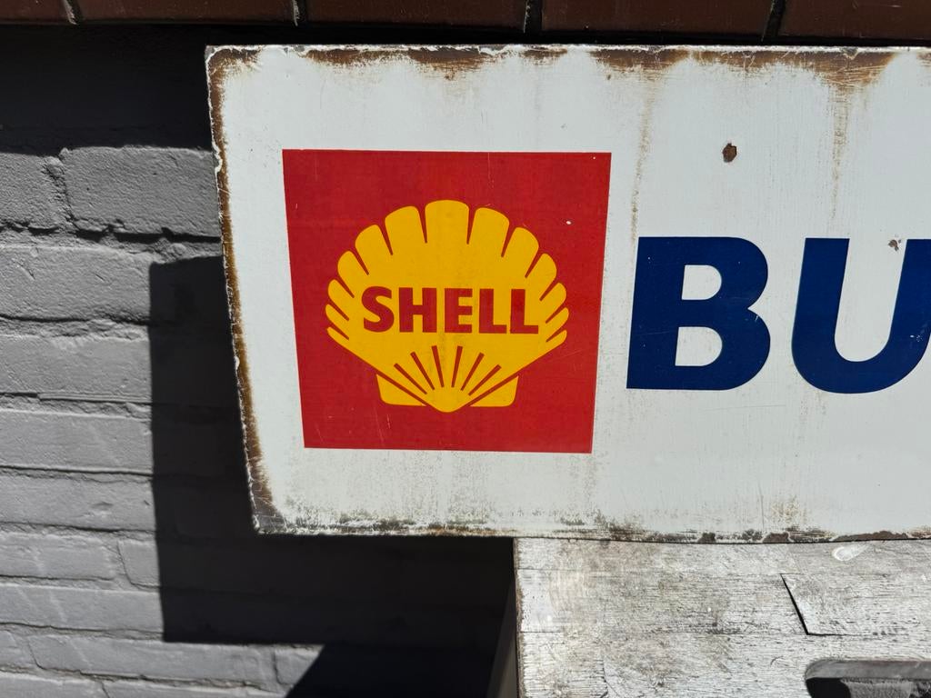 SHELL oud emaille reclamebord, Ophalen of Verzenden