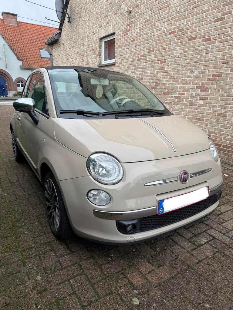 FIAT 500 cabrio - 1.2 Benzine, Auto's, Fiat, Cabriolet, Leder en Stof, Beige, Overige kleuren