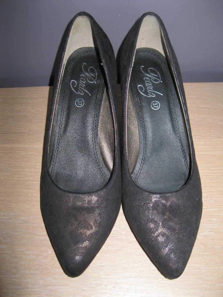 Pumps bruin met dierenprint maat 37 in prima staat, Pumps, Bruin, Ophalen of Verzenden, Zo goed als nieuw