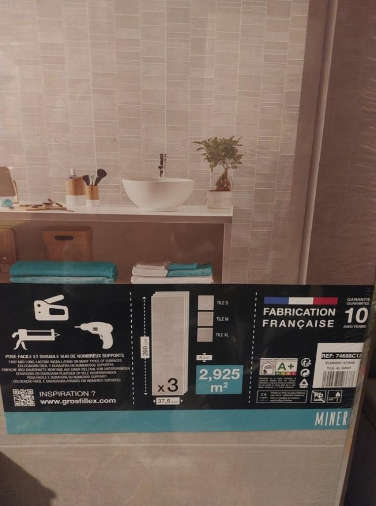 Lambris PVC Grosfillex Element Mineral stone tile S 11.7m², Enlèvement, Neuf, Autres matériaux