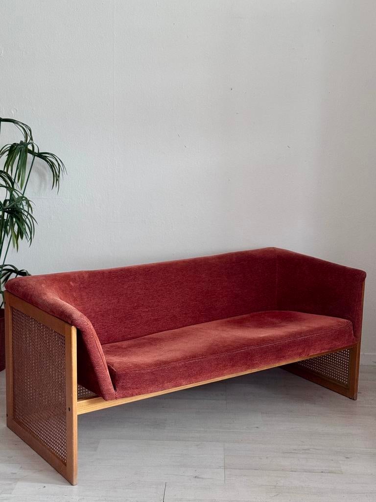 Banc boho vintage des années 70 en toile, Maison & Meubles, Enlèvement, Comme neuf, Tissus