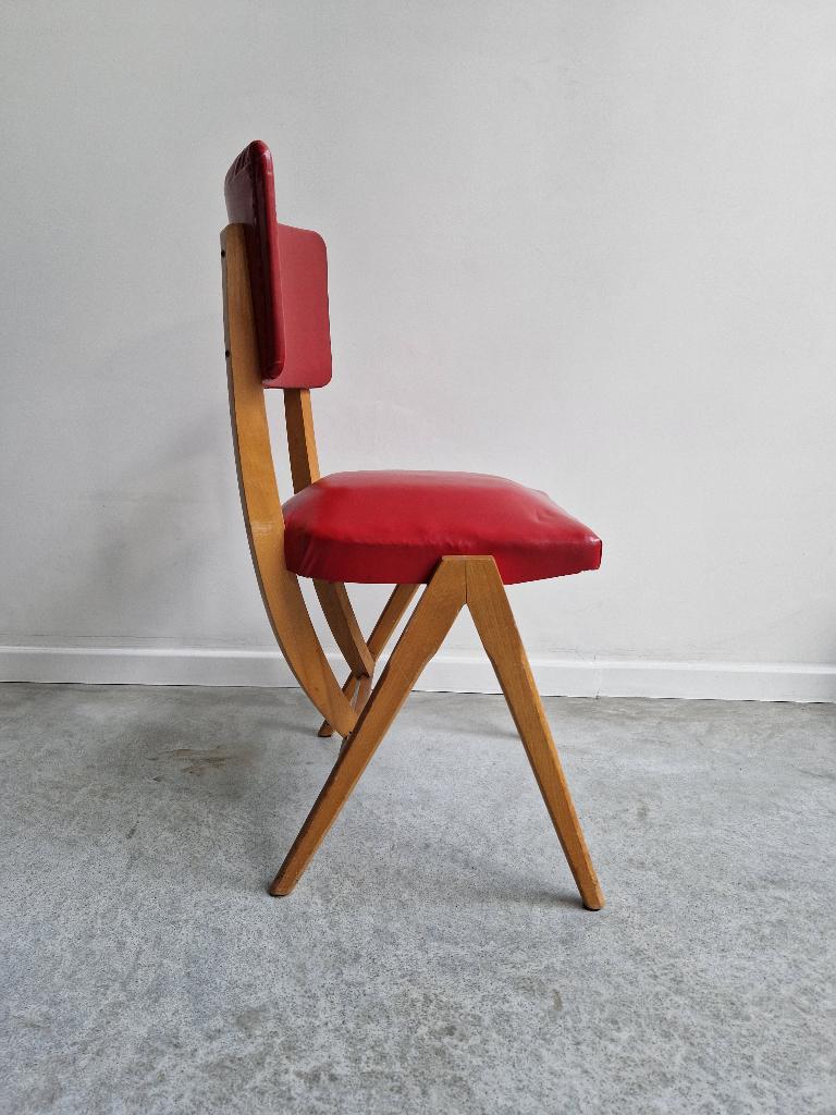 CHAISE VINTAGE DES ANNÉES 70 (BUREAU), Maison & Meubles, Chaises, Rouge, Vintage, Enlèvement, Utilisé