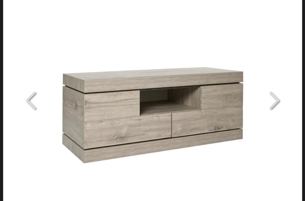 Meuble TV + table basse, Enlèvement, Comme neuf, Chêne