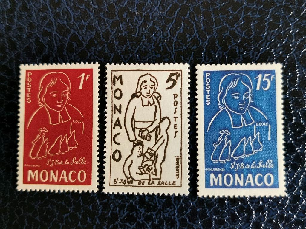 Monaco 1954 - Jean-Baptiste de la Salle **, Enlèvement ou Envoi, Monaco, Non oblitéré