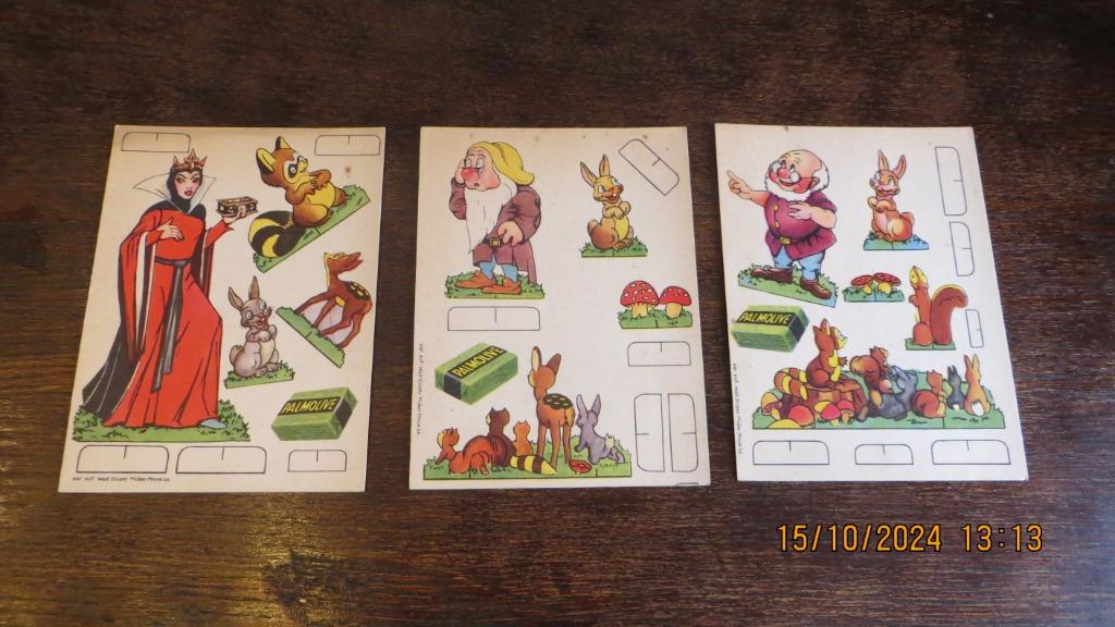 Cartes découpées PALMOLIVE de 1938 Blanche-Neige et 7 Nains, Enlèvement ou Envoi, Comme neuf, Autres types