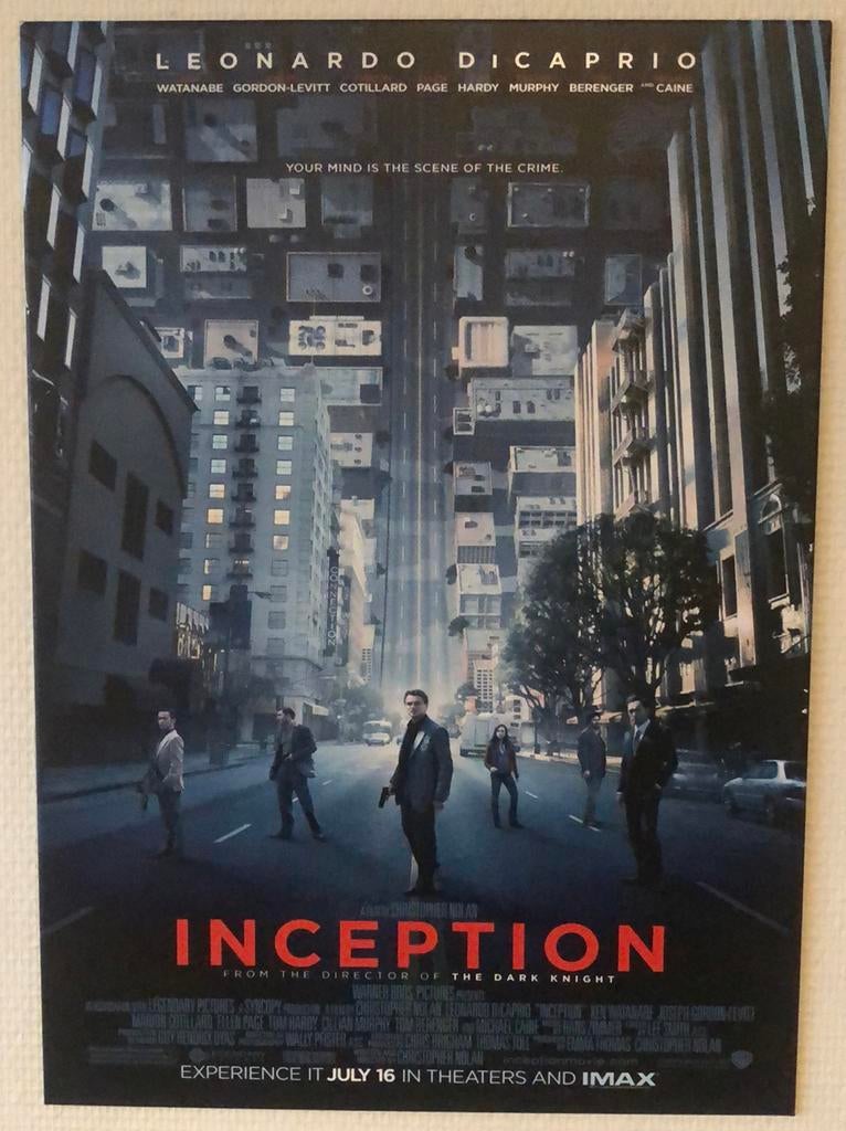 Displate Inception, Ophalen of Verzenden, Zo goed als nieuw, Film, Poster