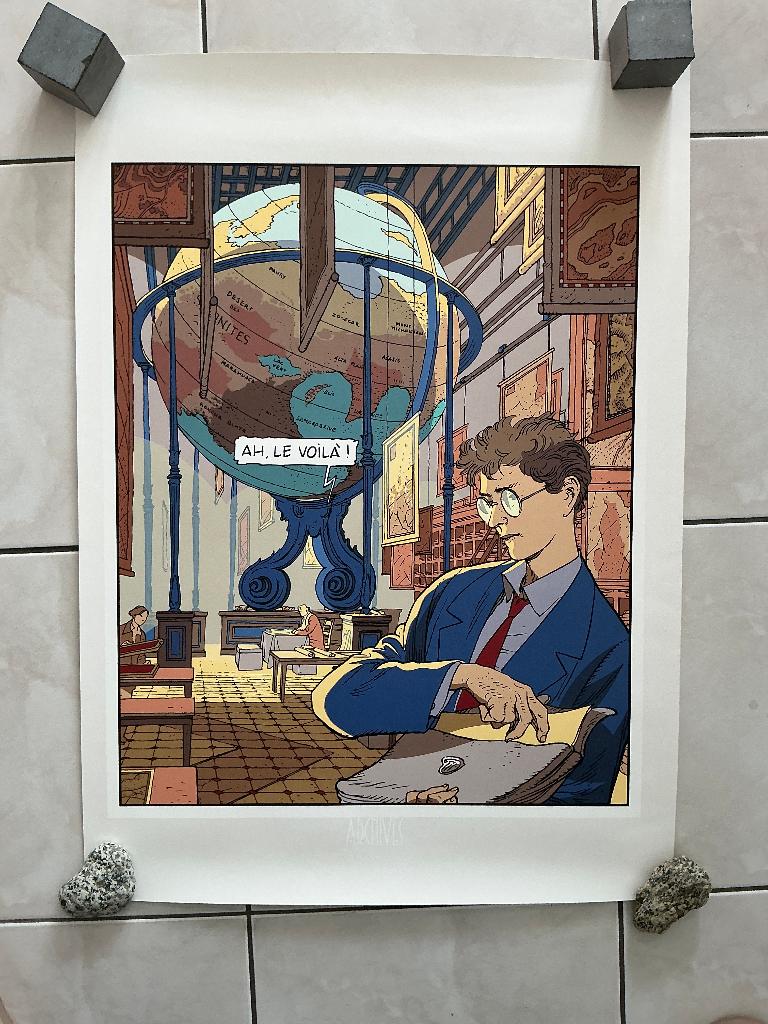 Schuiten F. Sérigraphie La Frontière Invisible, 2002, Enlèvement ou Envoi, Comme neuf, Affiche ou Poster pour porte ou plus grand