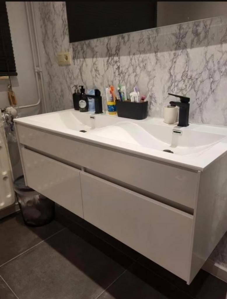 Meuble de salle de bain double vasque/lavabo, Maison & Meubles, Enlèvement, 50 à 75 cm, 100 à 150 cm, Moins de 100 cm