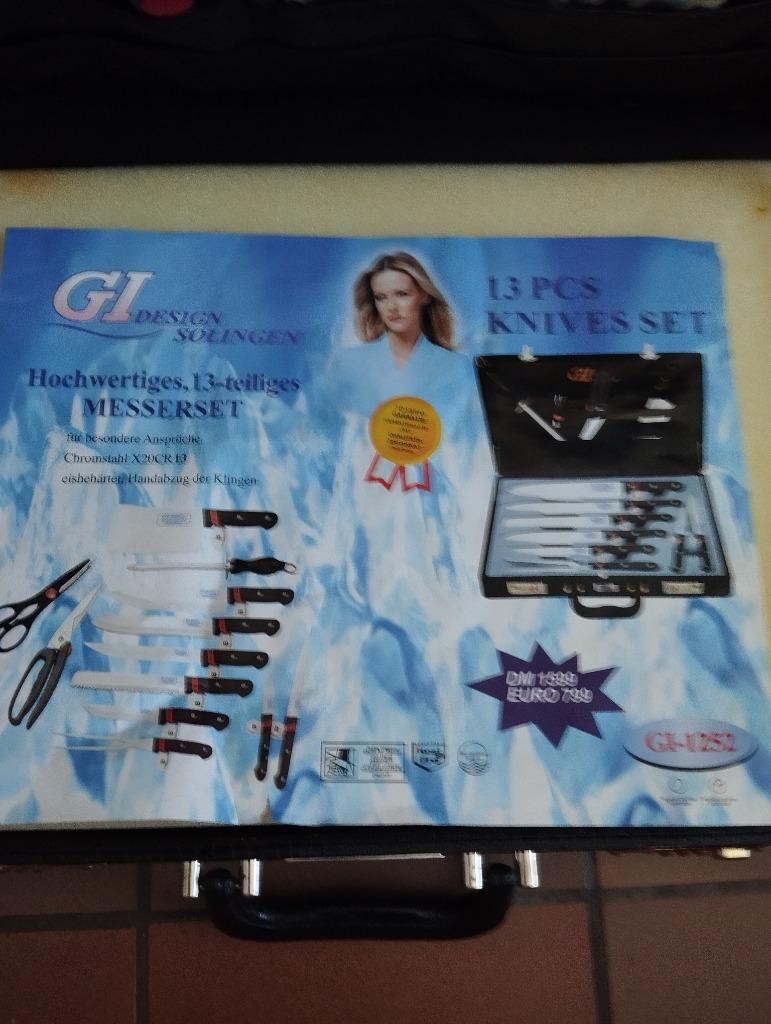 Coffret GI-Solingen 13 pièces couteaux pour cuisinierNeuf, Maison & Meubles, Enlèvement, Neuf, Inox ou Chrome