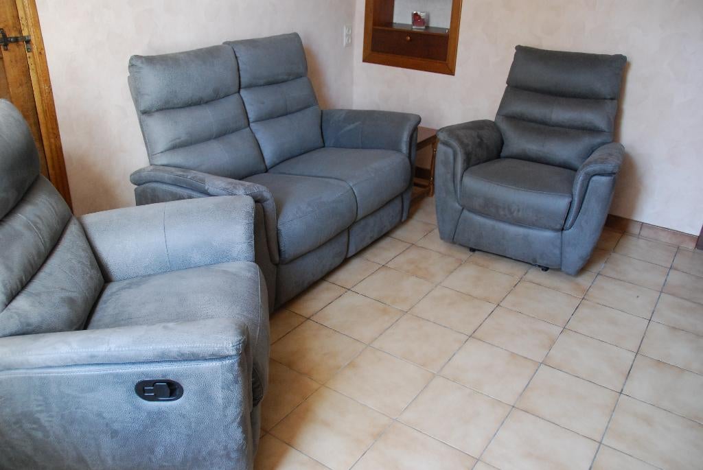300€ Salon 2 places et 2 fauteuils 1 place  Très peu utilisé, Ophalen, Overige materialen, 75 tot 100 cm, Zo goed als nieuw