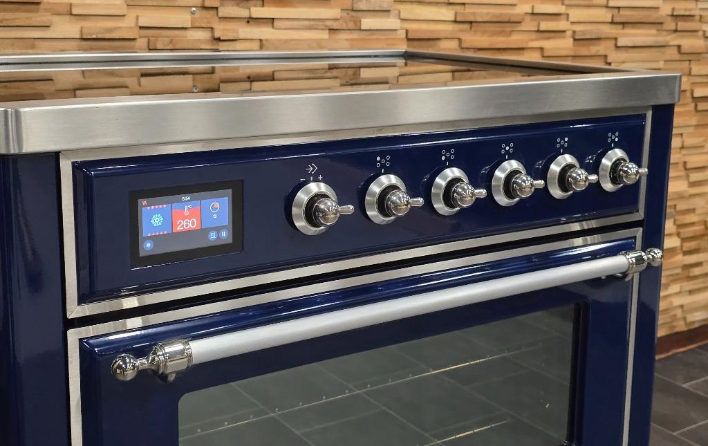 🔥Luxe Fornuis Boretti Ilve Majestic 91 cm blauw INDUCTIE, Elektronische apparatuur, Fornuizen, Warmhoudplaat, 60 cm of meer, Energieklasse A of zuiniger