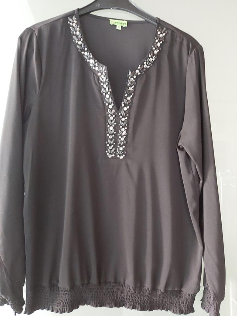 K-Design Blouse Zwart Maat M, Maat 38/40 (M), K-design, Verzenden, Zwart