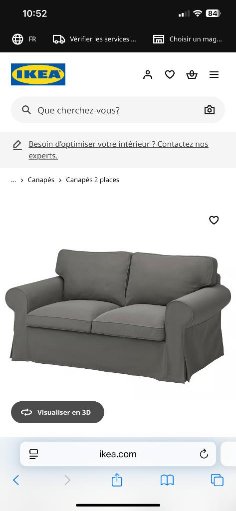 Grijze 2-zitsbank, Ophalen, Zo goed als nieuw, Tweepersoons