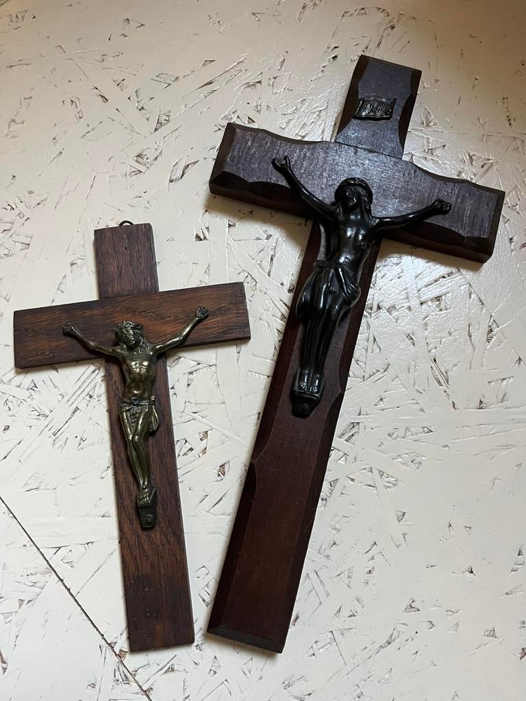 Kruis Crucifix 2stuks, Collections, Enlèvement ou Envoi, Utilisé