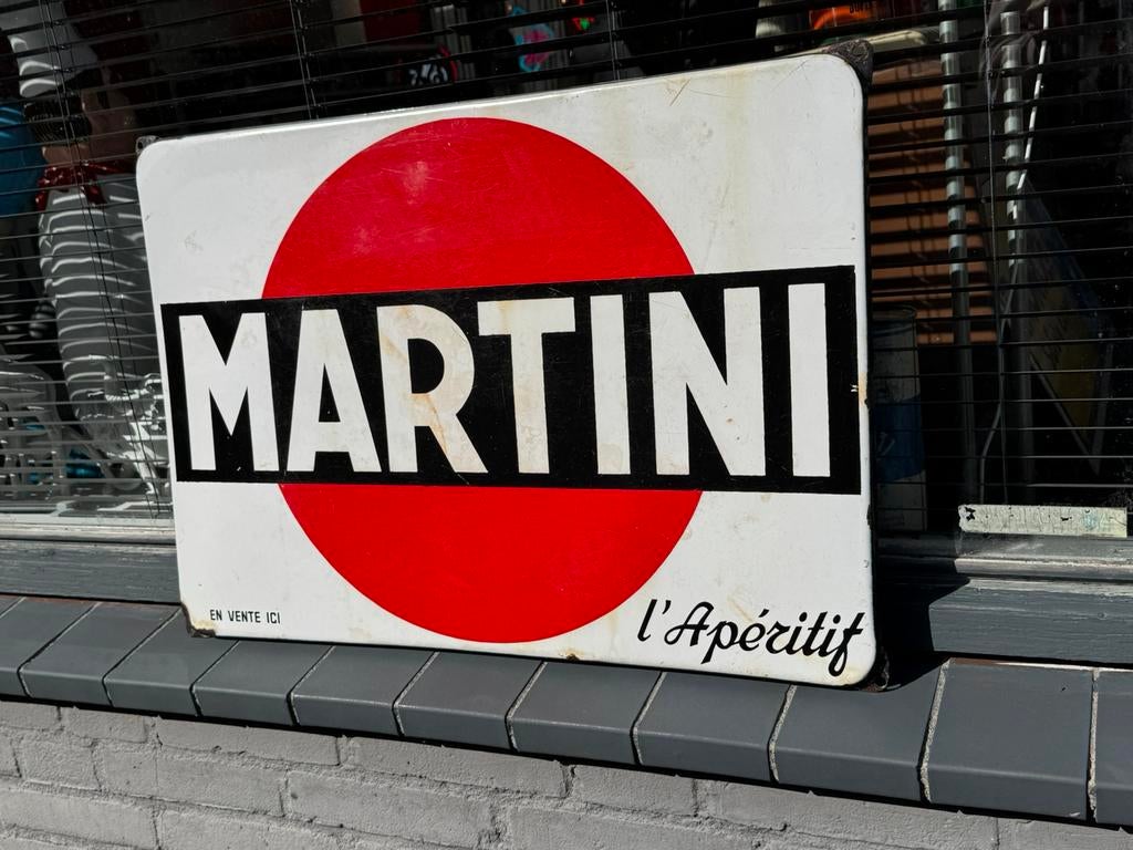 Oud MARTINI emaille reclamebord, Verzamelen, Ophalen, Gebruikt, Reclamebord