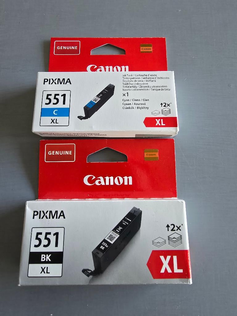 GRATIS originele Canon Pixma XL inktpatronen 551 C + BK, Ophalen, Nieuw, Cartridge, Canon