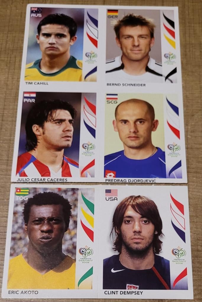 6 Panini stickers: FIFA WorldCup Germany 2006, Enlèvement ou Envoi, Comme neuf, Affiche, Image ou Autocollant