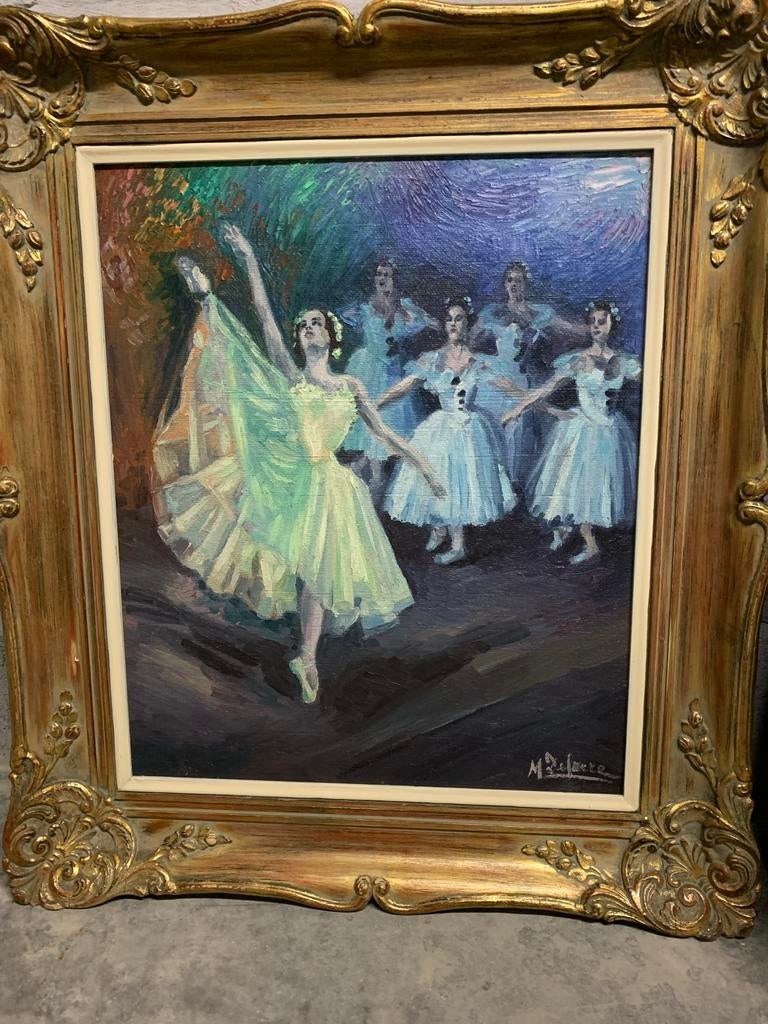Prachtige Schilderij Parijs balletdanseres van rond 1950, Antiek en Kunst, Ophalen