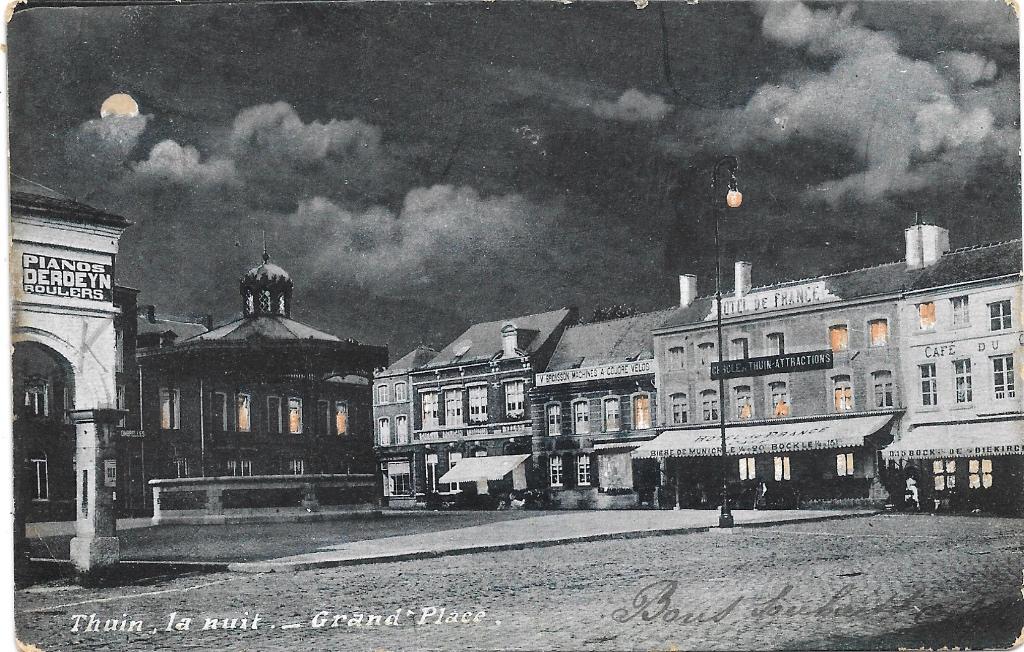 Thuin NA84: La Nuit. Grand'Place 1905, Envoi, Avant 1920, Affranchie, Hainaut