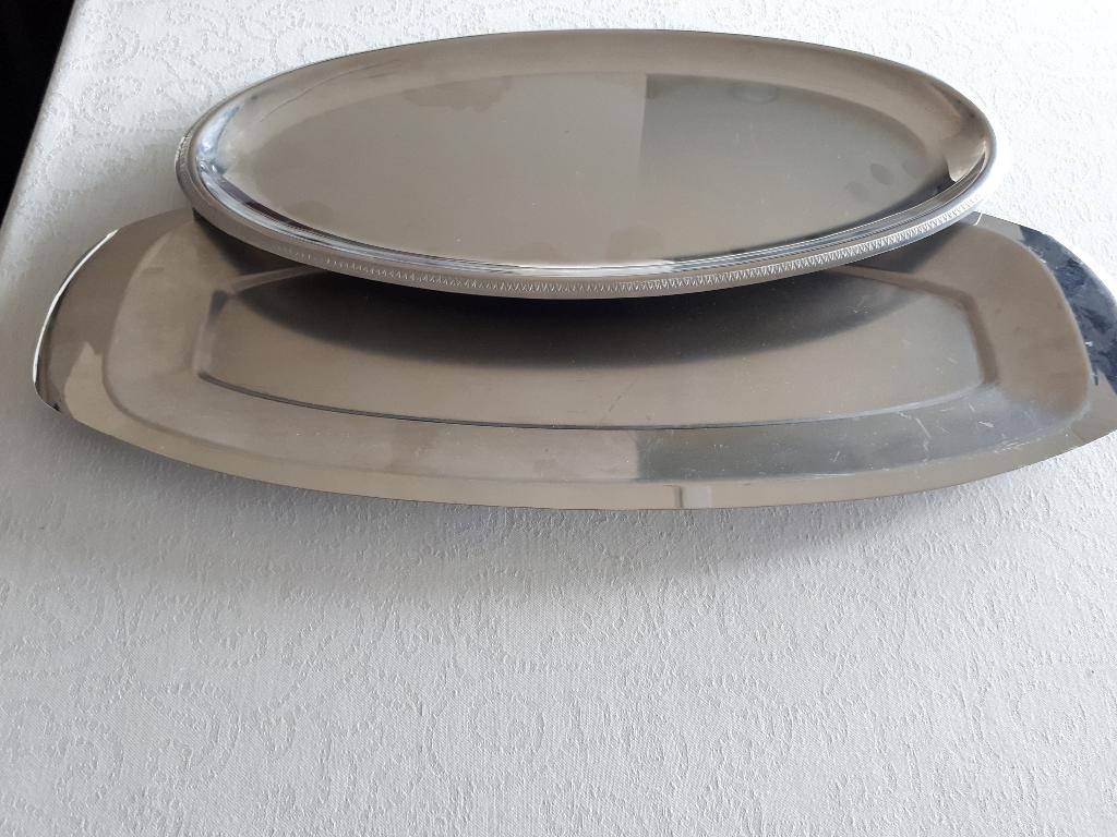 2 grote inoxschalen ( ovaal ), Ophalen of Verzenden