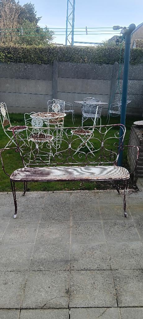 Smeedijzeren bank (1), Tuin en Terras, Ophalen, Zo goed als nieuw, Metaal