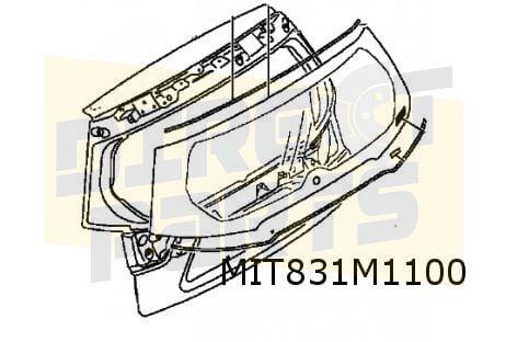 Mitsubishi Outlander achterklep (1/10-9/12) Origineel! 5801A, Auto-onderdelen, -, Nieuw, Ophalen of Verzenden, Achter